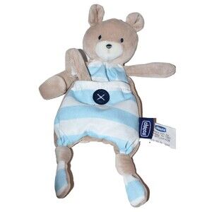 Pacifier Holder Chicco Pocket Buddies Blue striped Teddy Bear lovey